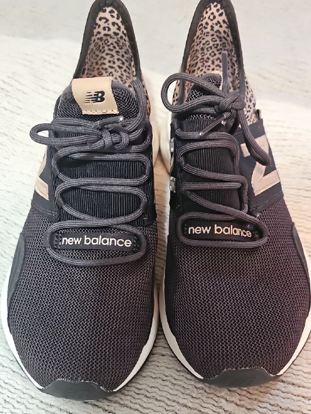 New Balance Women's Black & Beige Leopard-Accent Sneakers - Picture 6 of 6